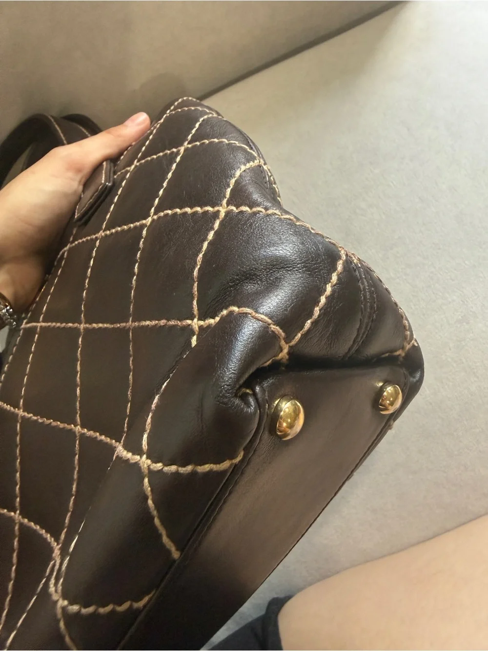 CHANEL Brown Quilted Vintage Chanel Wild Stitch Tote — Karl Lagerfeld era 🤎